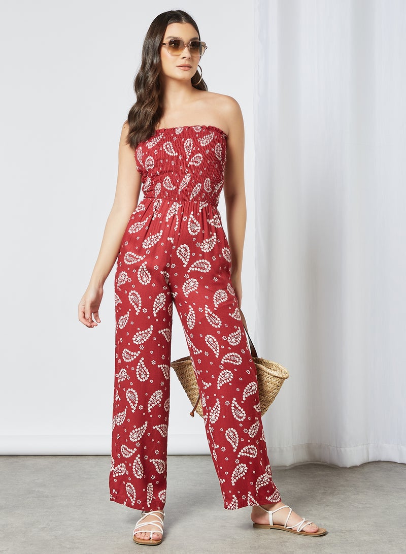 Aila Women's Off Shoulder Printed Jumpsuit Multicolour  - Image 3