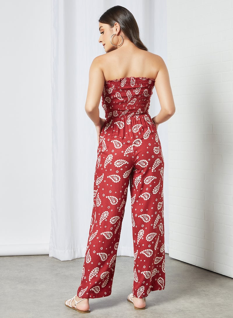 Aila Women's Off Shoulder Printed Jumpsuit Multicolour  - Image 2