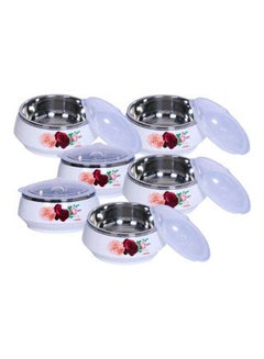 JAYPEE 6 Piece Insulated Bowl Set with Plastic Lid Stainless Steel White 255ml eachml  - Image 3