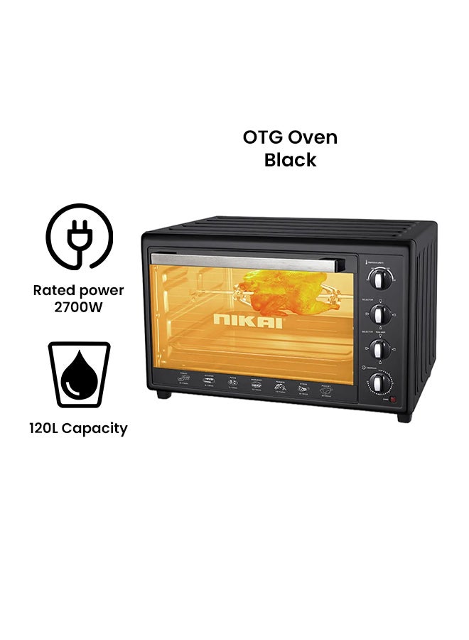 نيكاي - فرن كهربائي يوضع فوق سطح الطاولة 120 L 2700 W NT1201RCAX2 أسود - Image 1