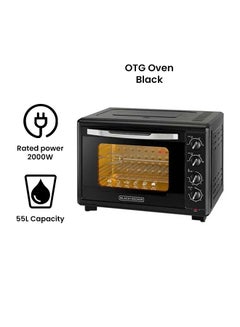 Toaster Oven with Double Grill,  90-230° Temp Control, Double Glass Door, Stainless Steel Interior, Multiple Accessories for Baking & Broiling, 55 L 2000 W TRO55RDG-B5 Black - v1645631467/N21719641A_2