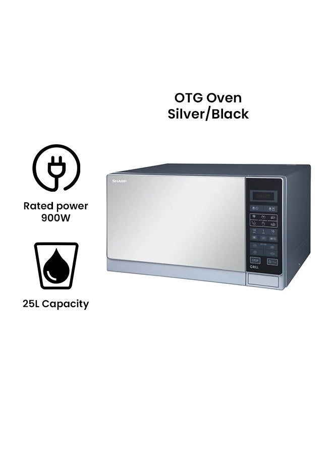 شارب - فرن ميكروويف مزود بقفل أمان للأطفال 25 L 900 W R-75MT(S) أسود/ فضي - Image 1
