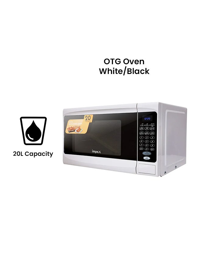 Impex - 20L Digital Microwave Oven - Digital Clock, End Cooking Signal, Child Safety Lock, Compact Kitchen Appliance, with 2 year Warranty 20 L MO 8101 White/Black - Image 1