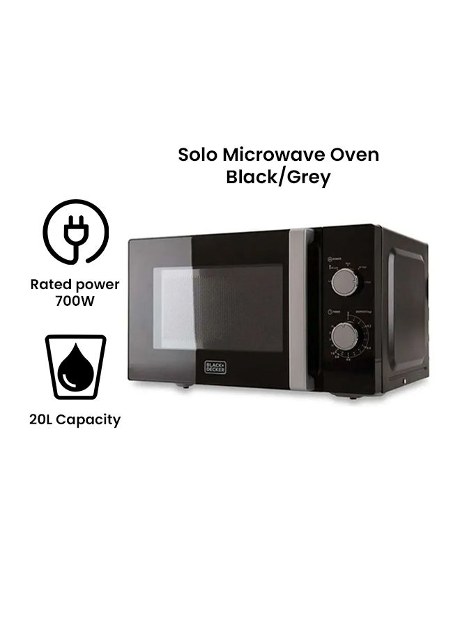BLACK+DECKER Solo Microwave Oven 20.0 L 700.0 W MZ2010P Black/Grey  - Image 2