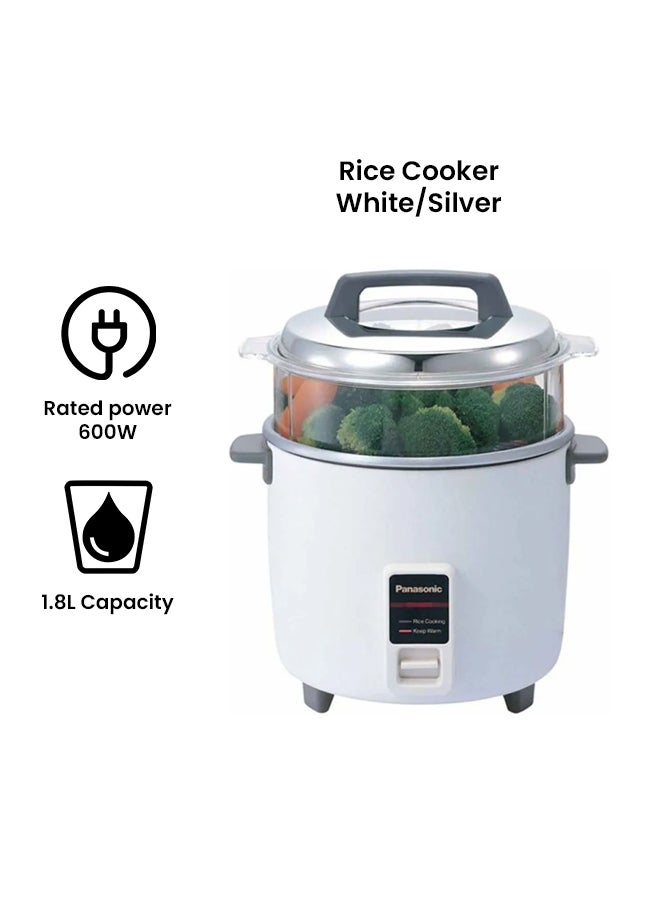 باناسونيك جهاز طهي الأرز 1.8 L 600 W SRW18G أبيض/فضي  - Image 2