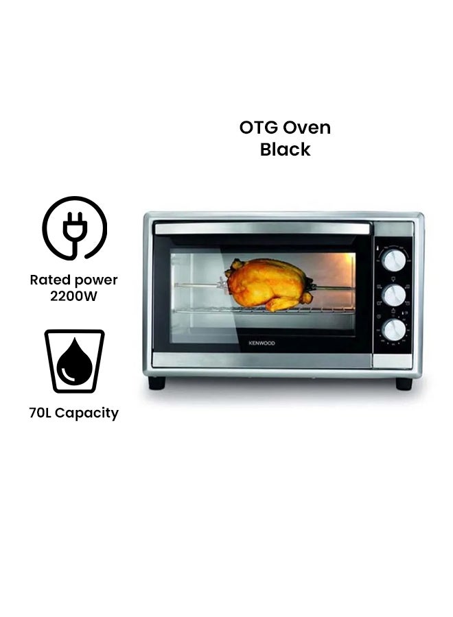 Oven, Grill, Double Glass Door, Rotisserie Function, Convection Function, 60 Minutes Timer, 6 Adjustable Cooking Positions, Rotisserie Attachments 70 L 2200 W MOM70.000SS Silver