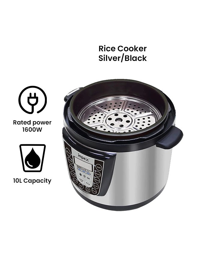 Impex - Electric Rice Cooker 10 L 1600 W EPC 10 Silver/Black - Image 1