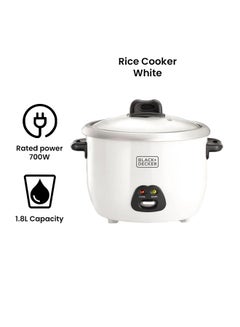BLACK+DECKER Rice Cooker, 10-Cup, 588-700W, Nonstick Bowl, Auto Warm, Quick Meals, Perfect Rice Every Time, Practical and Convenient, Ideal for Families and Dorms, 1.8 L 700 W RC1850-B5 White  - Image 2