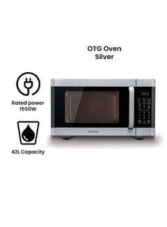 KENWOOD Microwave Oven With Grill, Digital Display, 11 Power Levels, Defrost Function, Auto Menu, 99 Minutes Timer, Clock Function, 42 L 1400 W MWM42.000BK Silver/Black  - Image 3