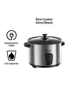 Russell Hobbs Rice Cooker And Steamer 1.8 L 700.0 W 19750-56 Silver/Black  - Image 2