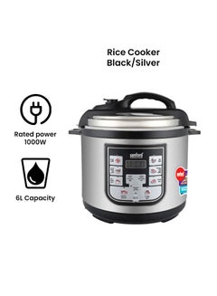 سانفورد قدر ضغط كهربائي مزود بعدد 8 وظائف للضبط المسبق 6.0 L 1000.0 W SF3200EPC أسود/فضي  - Image 2