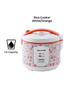 KRYPTON Electric Rice Cooker With Steamer KNRC6022 White/Orange  - Image 2
