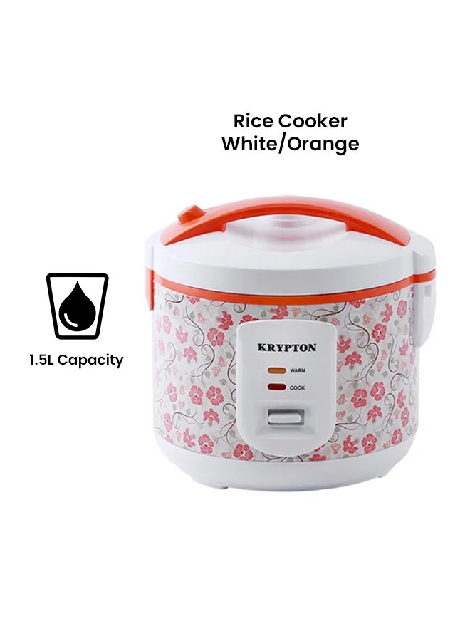 KRYPTON Electric Rice Cooker With Steamer KNRC6022 White/Orange  - Image 2