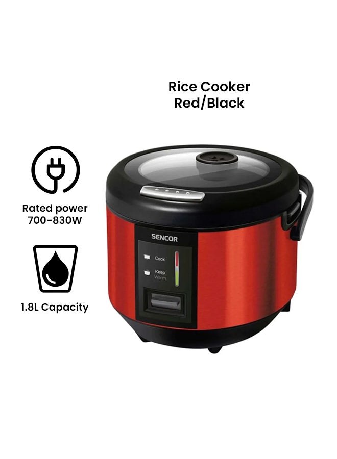 Sencor Automatic Rice Cooker 1.8 L SRM 1891RD Red/Black - Image 2