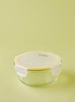 Noon East 3 Piece Borosilicate Glass Food Container Set - Airtight Lids - Lunch Box - Round - Food Storage Box - Storage Boxes - Kitchen Cabinet Organizers - Glass Food Container - Yellow Yellow 3-Piece (Round)  - Image 2