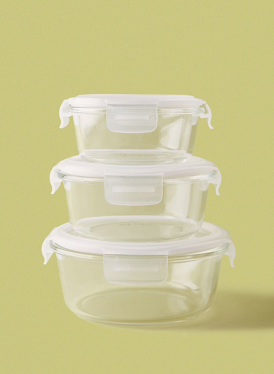 Noon East 3 Piece Borosilicate Glass Food Container Set - Airtight Lids ...