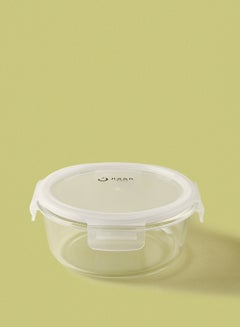 Noon East 3 Piece Borosilicate Glass Food Container Set - Airtight Lids - Lunch Box - Round - Food Storage Box - Storage Boxes - Kitchen Cabinet Organizers - Glass Food Container - White White 3-Piece (Round)  - Image 2