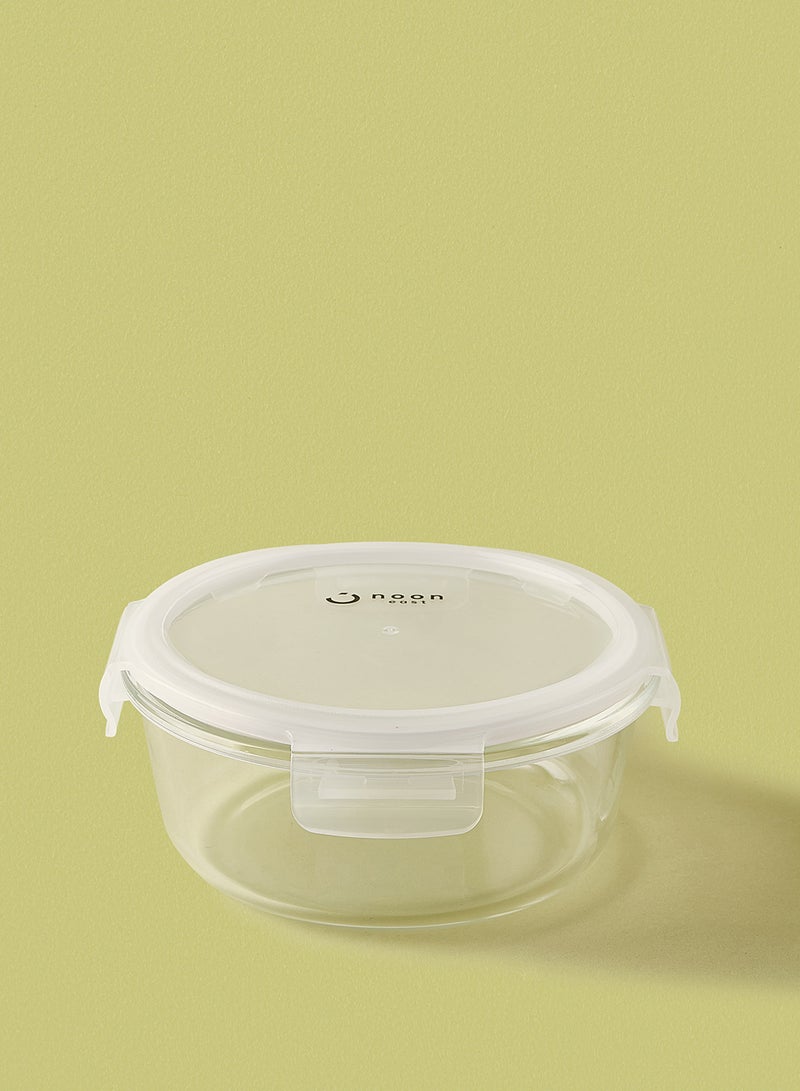 Noon East 3 Piece Borosilicate Glass Food Container Set - Airtight Lids - Lunch Box - Round - Food Storage Box - Storage Boxes - Kitchen Cabinet Organizers - Glass Food Container - White White 3-Piece (Round)  - Image 2
