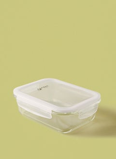 Noon East 3 Piece Borosilicate Glass Food Container Set - Airtight Lids - Lunch Box - Rectangle - Food Storage Box - Storage Boxes - Kitchen Cabinet Organizers - Glass Food Container - White White 3-Piece (Rectangle)  - Image 2