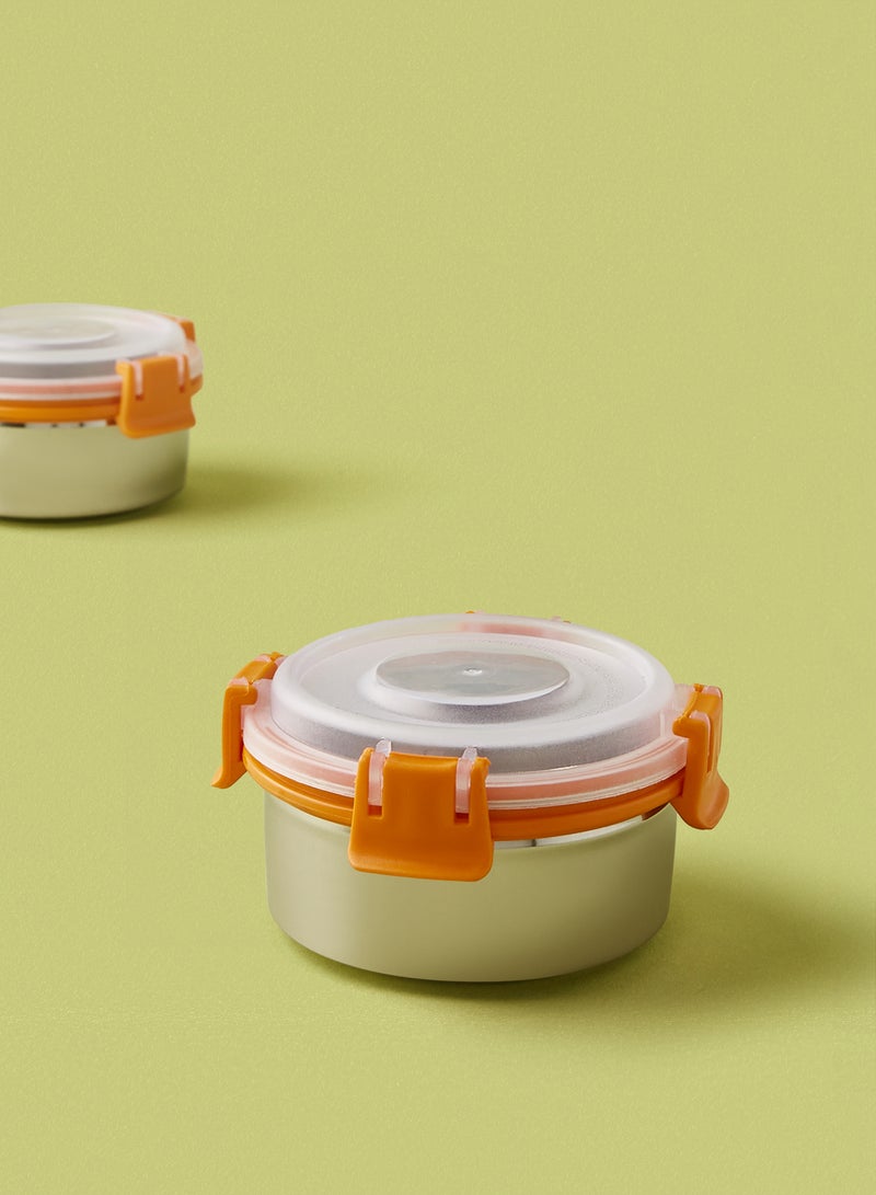 كلاسيك إيسنشالز طقم علب غداء على شكل أوعية من قطعتين برتقالي/فضي 10 x 10 x 5.5Ø³Ù†ØªÙŠÙ…ØªØ± - Image 2