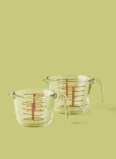 2 Piece Glass Measuring Cups - Heat Resistant - Oven Safe - Standard Cups - Kitchen Accessories - Mixing Bowl - Clear Clear 2-Piece Set - v1645647373/N32034207A_1