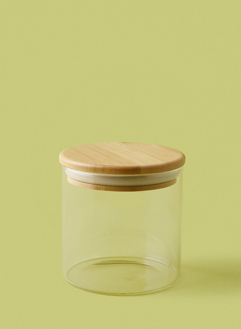 ايست من نون طقم علب طعام مصنوعة من الزجاج مكون من قطعتين - سعة 500 مل - أغطية محكمة الإغلاق من الخيزران - علبة تخزين الطعام - منظم خزانة المطبخ - لون شفاف شفاف 2-Piece - 500ml - Image 4