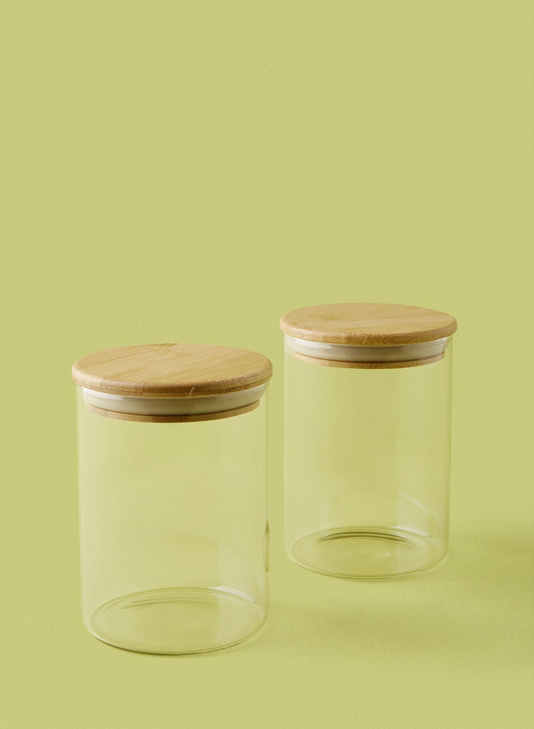 2 Piece Glass Food Storage Container Set - 700 ml Each - Airtight Bamboo Lids - Food Storage Box - Storage Boxes - Kitchen Cabinet Organizers - Glass Food Container - Clear Clear 2-Piece - 700ml