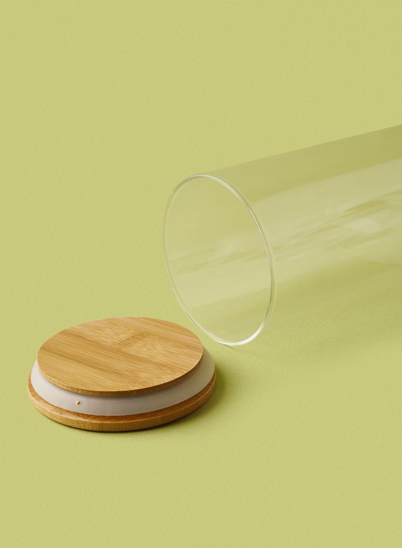 Noon East 5 Piece Glass Food Storage Container Set - Airtight Bamboo Lids - Food Storage Box - Storage Boxes - Kitchen Cabinet Organizers - Glass Food Container - Clear Clear 5-Piece  - Image 3