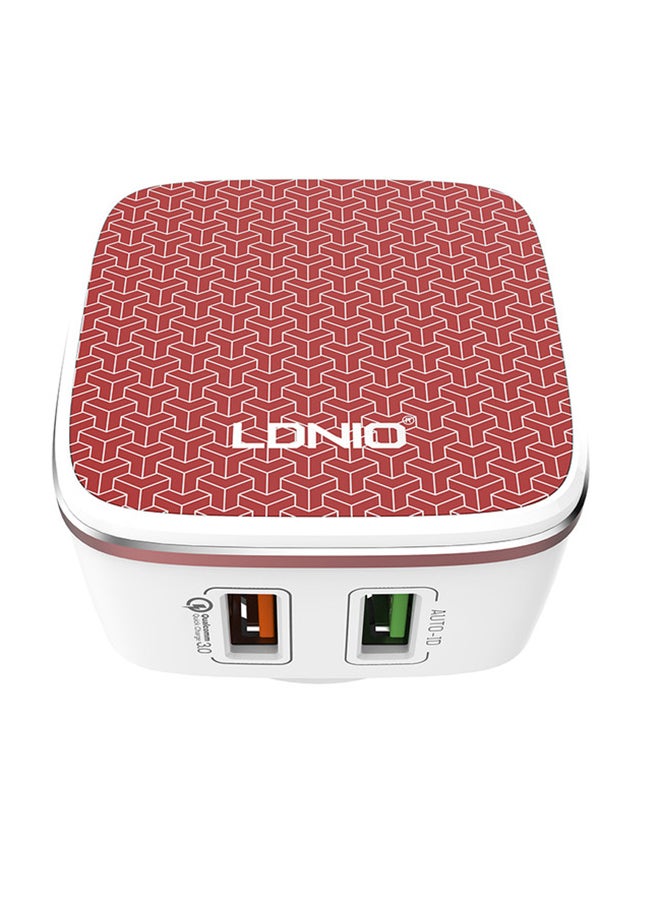 Quick Charge USB Charger White/Red