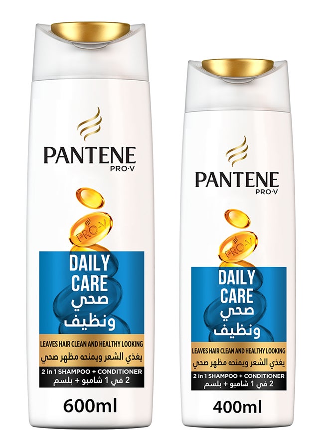 Pantene - Pro V Daily Care 2 in1 Shampoo 600ml+400ml Pack Of 2 - Image 1