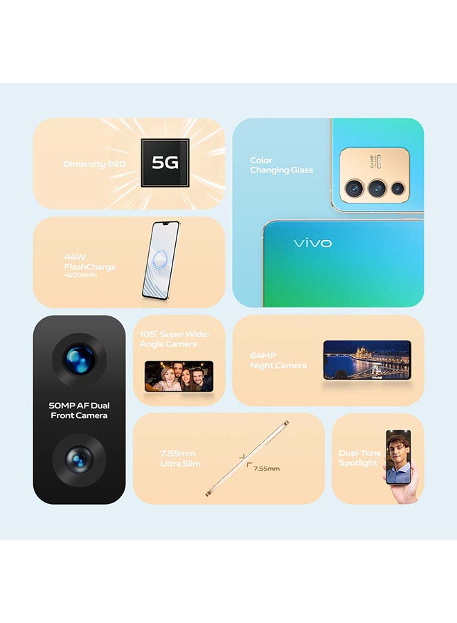 vivo - V23 Dual SIM Sunshine Gold 12GB RAM 256GB 5G - Middle East Version - Image 1