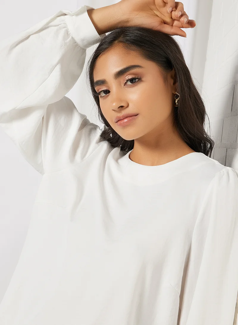 VERO MODA Essential Long Sleeve Blouse White
