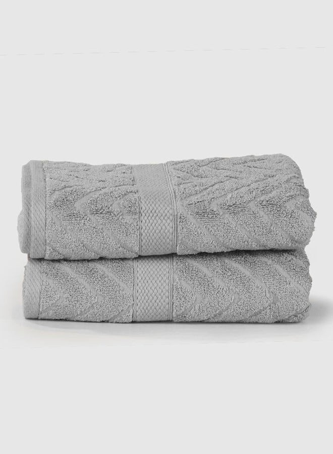 Plaza Face Towel (Set of 2) Grey 50 x 100cm