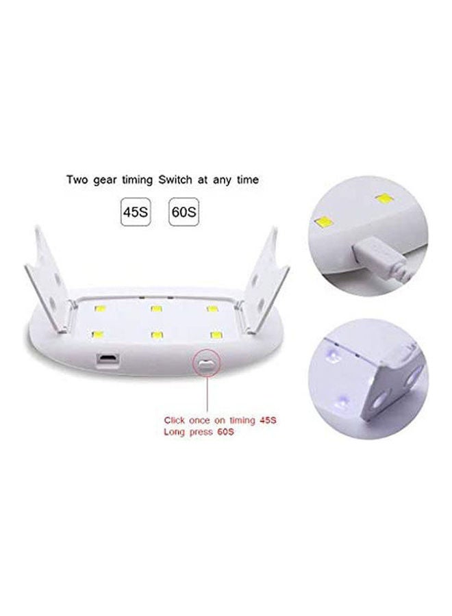 SUNUV Mini 6W Uv Led Lamp Portable Usb Cable Dryer With 45S/60S Timer For Curing Gel Nail Polish Art Tools White - Image 2