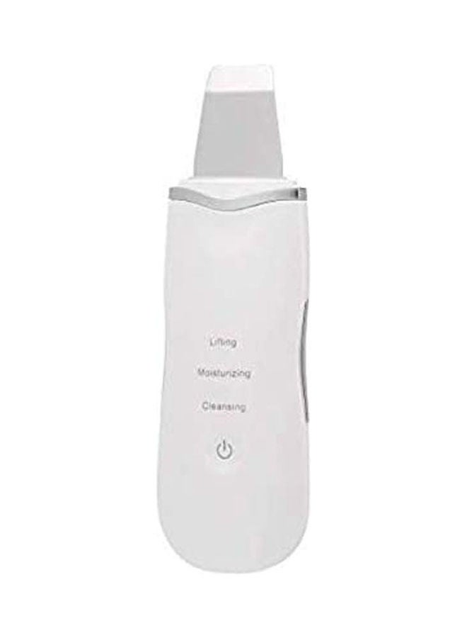 Generic Ultrasonic Deep Facial Clean Machine Skin Scrubber Blackhead Removal Pimple Extractor Pores Unclog Face Cleanser Peeling Shovel Rechargeable White 