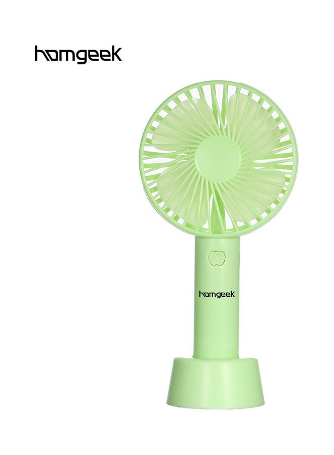 homgeek Mini Handheld Fan With Base 3 Speed Adjustable USB Rechargeable For Travel Office Household Use JD0086GR Green  - Image 1