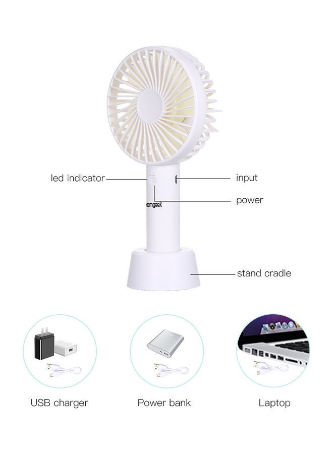 homgeek Mini Handheld Fan With Base 3 Speed Adjustable USB Rechargeable For Travel Office Household Use JD0086GR Green  - Image 3