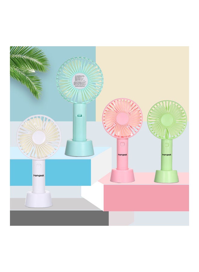 homgeek Mini Handheld Fan With Base 3 Speed Adjustable USB Rechargeable For Travel Office Household Use JD0086GR Green  - Image 4