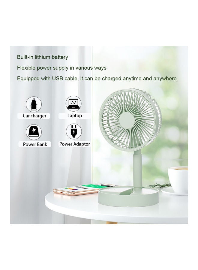 Foldable Desk Fan Foldable Outdoor Fan Mini Portable Fan Usb Charging 3 Speed Adjustable No Noise For Travel Office Room Household H33905GR Green - Image 2