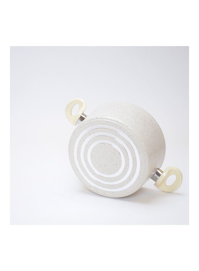 توب شيف طقم أدوات طهي من الجرانيت مكوّن من 15 قطعة. فضي/بيج 28سم - Image 4