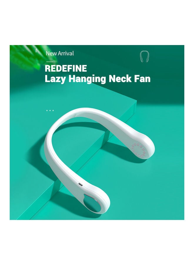 Neckband Fan Usb Rechargeable Fan 3 Speeds Adjustable Wearable Fan Lazy Usb Travel Fan For Home Use Office Sports Traveling，Handsfree Fan H33215 White
