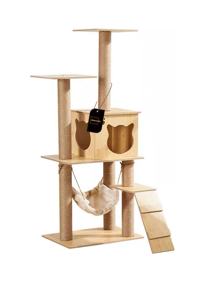 Sharpdo Multifunctional Cat Climbing Frame Wood 130x52x37cm - Image 1