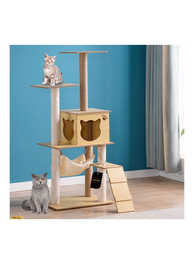 Sharpdo Multifunctional Cat Climbing Frame Wood 130x52x37cm - Image 2