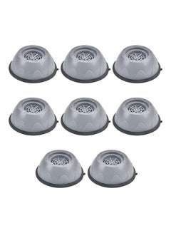 Generic 8PCS Shock and Noise Cancelling Washing Machine Support Protects Laundry Room Floor Dryer Anti Vibration Pads Washing Machine Support Feet Stabilizer Mat for Washing Machine Grey 6.4x10.5cm  - Image 1