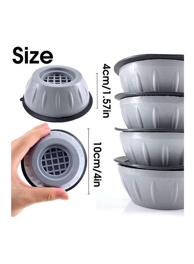 4pcs Shock & Noise Cancelling Washing Machine Support Anti Slip Rubber Washing Machine Feet Pads Washing Machine Stabilizer Anti-Walking Rubber Pads for Home Appliances Universal Size Grey 6.4x10.5cm - Image 2