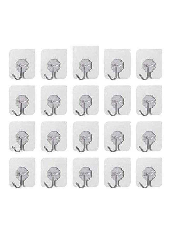 20 Pcs Utility Adhesive Hooks Clear