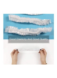 HotsUAE Shower Cap Disposable - 100 Pcs Thickening Women Waterproof Shower Caps Clear  - Image 2