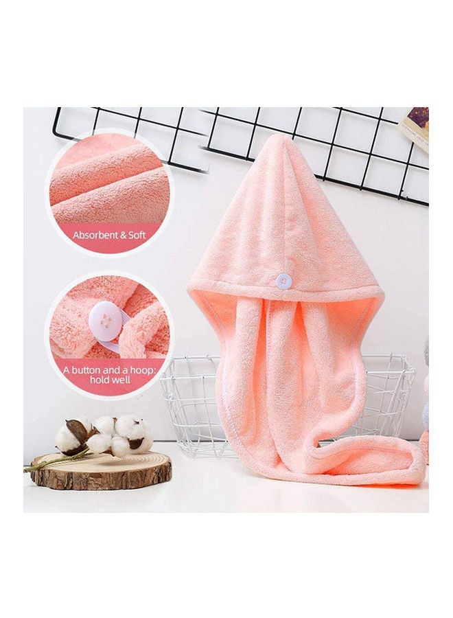 Microfiber Hair Towel Super Absorbent Quick Dry Hair Pink  - Image 2