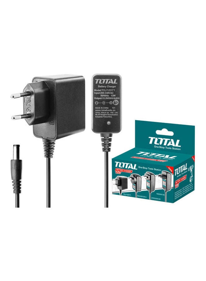 TOTAL Battery Charger 12 Volt Black