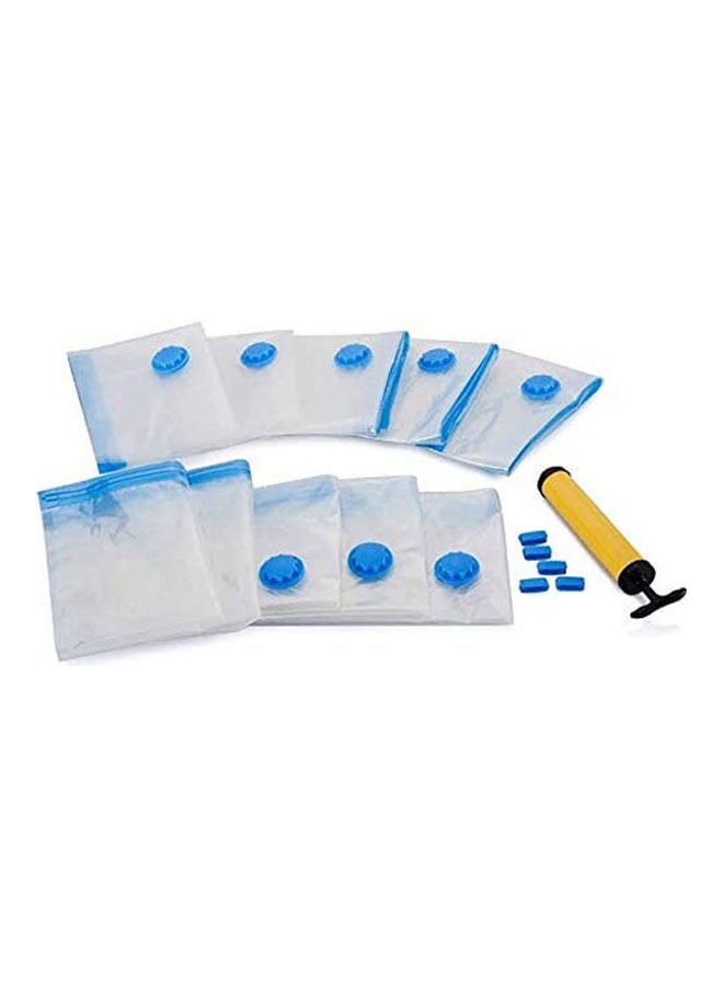 ماركة غير محددة Vacuum Space Saver Reusable Sealer Storage Bags 70X100Cm, With Suction Pump,Pack Of 7 white 